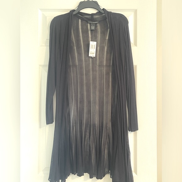 NWT Grace Elements black lightweight sheer cardigan/sweater size Large - Picture 3 of 6